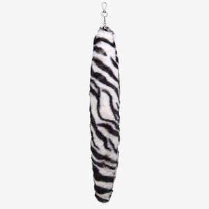 Zebra Print Faux Fur Keychain
